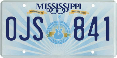MS license plate OJS841