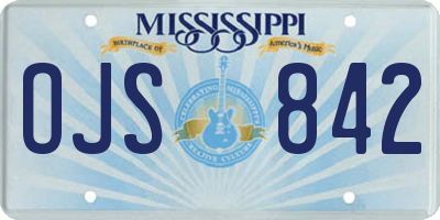 MS license plate OJS842