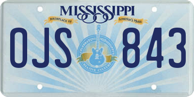 MS license plate OJS843