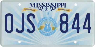 MS license plate OJS844