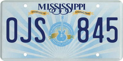 MS license plate OJS845