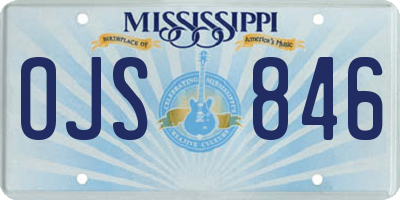 MS license plate OJS846