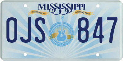 MS license plate OJS847