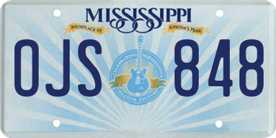 MS license plate OJS848