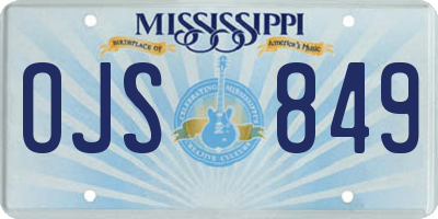 MS license plate OJS849