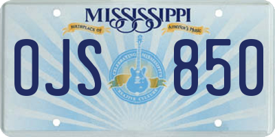 MS license plate OJS850
