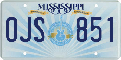MS license plate OJS851