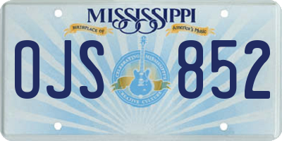 MS license plate OJS852