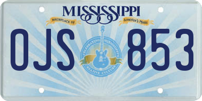 MS license plate OJS853