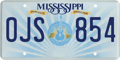 MS license plate OJS854
