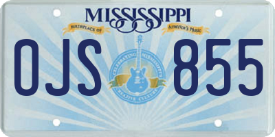 MS license plate OJS855