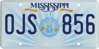 MS license plate OJS856