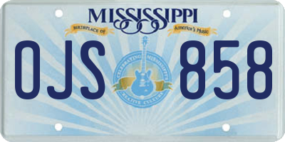 MS license plate OJS858