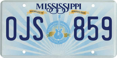 MS license plate OJS859
