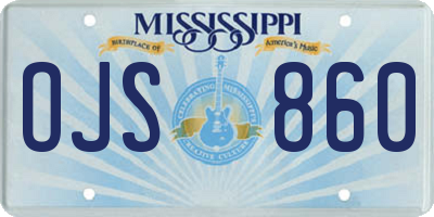 MS license plate OJS860