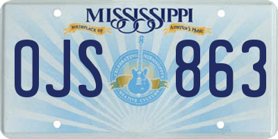 MS license plate OJS863