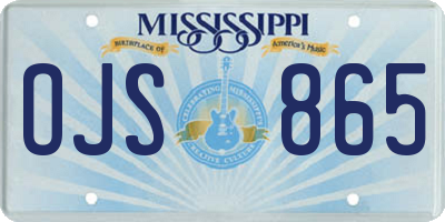 MS license plate OJS865