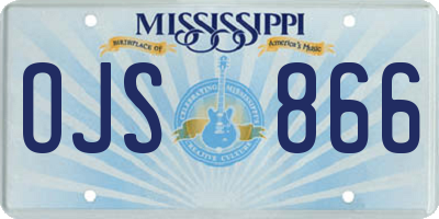 MS license plate OJS866
