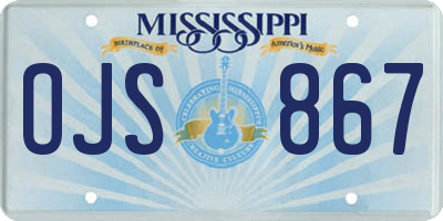 MS license plate OJS867