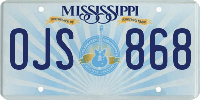 MS license plate OJS868