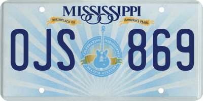 MS license plate OJS869