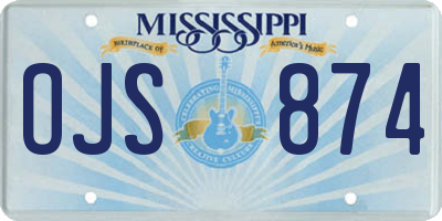 MS license plate OJS874
