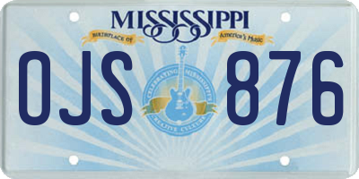 MS license plate OJS876