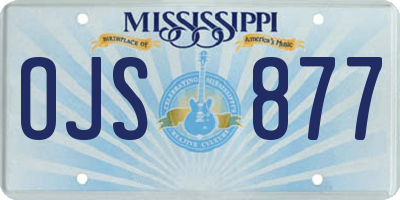 MS license plate OJS877