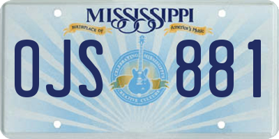 MS license plate OJS881