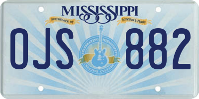 MS license plate OJS882