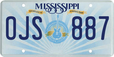 MS license plate OJS887