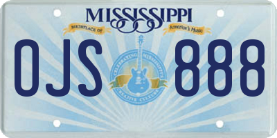 MS license plate OJS888