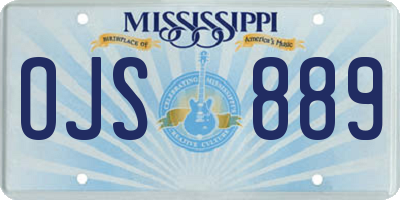 MS license plate OJS889