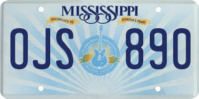 MS license plate OJS890