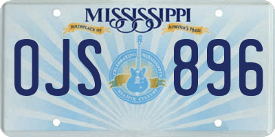 MS license plate OJS896