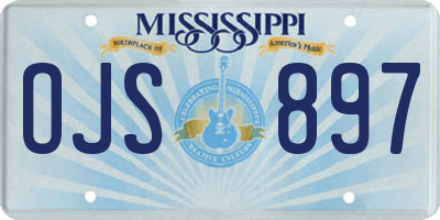 MS license plate OJS897
