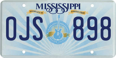 MS license plate OJS898