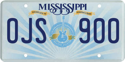 MS license plate OJS900