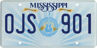 MS license plate OJS901