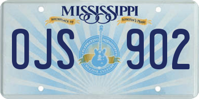 MS license plate OJS902
