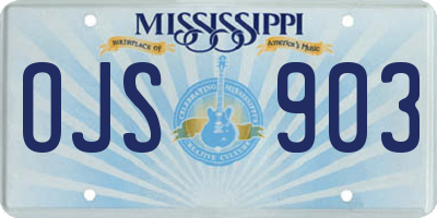 MS license plate OJS903