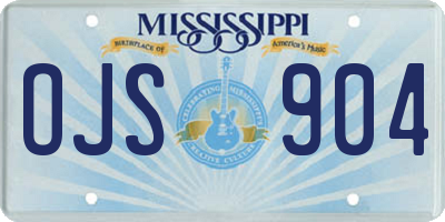 MS license plate OJS904