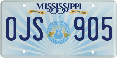 MS license plate OJS905