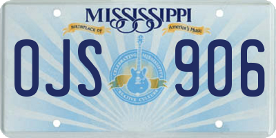 MS license plate OJS906