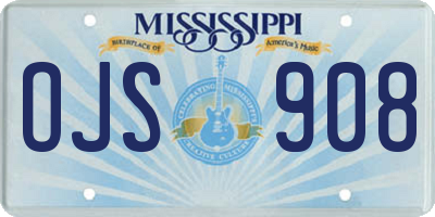 MS license plate OJS908