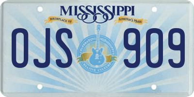 MS license plate OJS909