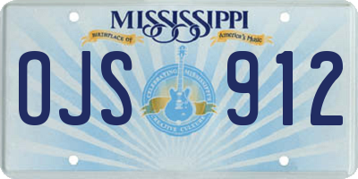 MS license plate OJS912