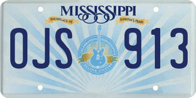 MS license plate OJS913