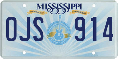 MS license plate OJS914