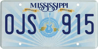MS license plate OJS915